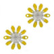 Metalen tussenstuk Daisy bloem 20mm Silver-yellow